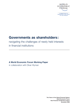 Governments as shareholders - WEF