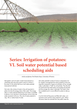 Series: Irrigation of potatoes: VI. Soil water potential based