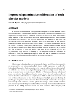 Improved quantitative calibration of rock physics - (BORA)
