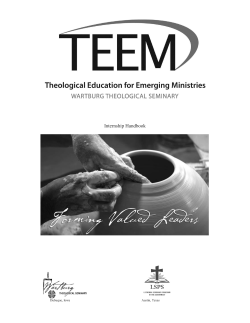 TEEM-Internship-Handbook - Lutheran Seminary Program in the