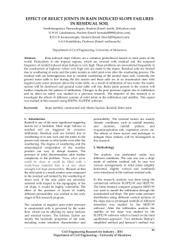 EFFECT OF RELICT JOINTS IN RAIN INDUCED SLOPE FAILURES