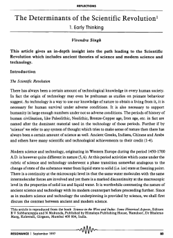 The Determinants of the Scientific Revolution 1