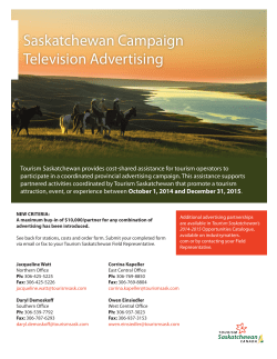 Saskatchewan Campaign Television Advertising