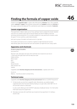 46 Finding the formula of copper oxide