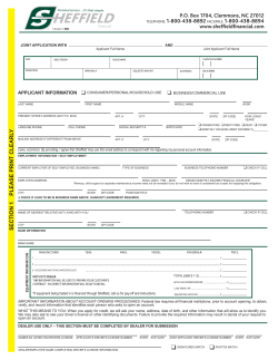Blank Application - Sheffield Financial