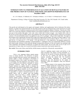 nitrogen input ii: performance evaluation of buffalo manure on the