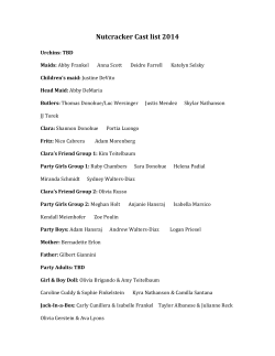 Nutcracker Cast list 2014 - Rockland Youth Dance Ensemble