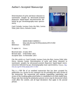 Determination of cyclic and linear siloxanes in wastewater