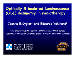 Optically Stimulated Luminescence p y (OSL) dosimetry in