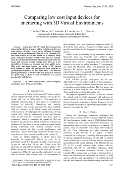 Comparing low cost input devices for interacting with 3D Virtual