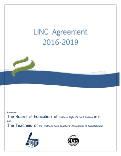 LINC Agreement 2016-2019 - Northern Lights School Division #113