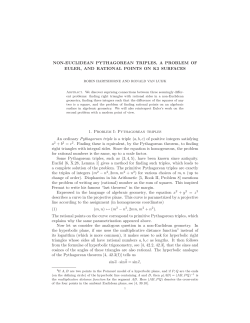 NON-EUCLIDEAN PYTHAGOREAN TRIPLES, A PROBLEM OF
