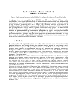 Development of Science lessons Grades 5-8