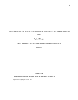 Tonglen Meditation`s Effect on Levels of Compassion and Self