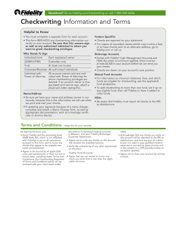 Checkwriting Information and Terms