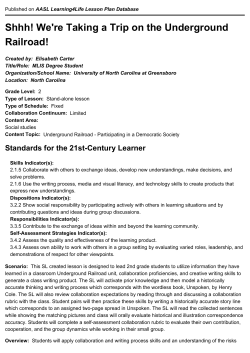 Shhh! We`re Taking a Trip on the Underground Railroad!