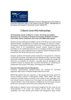 2 Marie Curie PhD Fellowships
