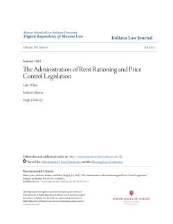 The Administration of Rent Rationing and Price Control Legislation