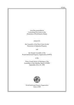 Joint Recommendation Concerning Provisions on the