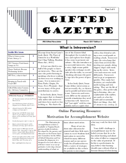 Gifted Gazette - Independence Middle School