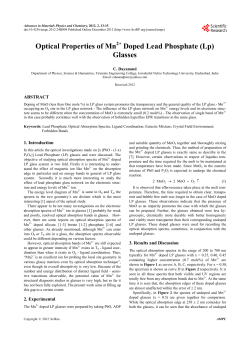 Optical Properties Of Mn2+ Doped Lead Phosphate (Lp) Glasses