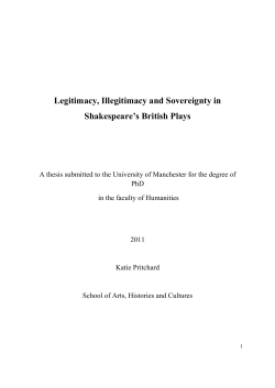 Legitimacy, Illegitimacy and Sovereignty in Shakespeare`s British