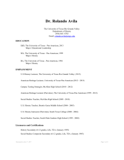 CV - University of Texas Rio Grande Valley