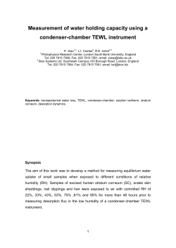 Measurement of water holding capacity using a