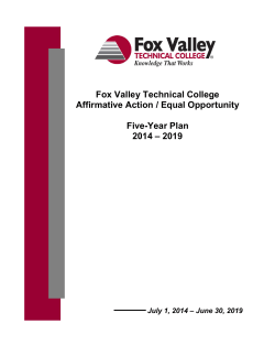 FVTC Affirmative Action/Equal Opportunity Five-Year Plan 2014-2019