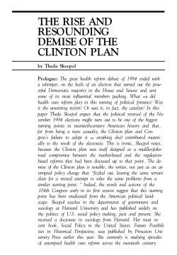 the rise and resounding demise of the clinton plan