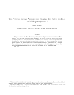 Tax-Preferred Savings Accounts and Marginal Tax Rates: Evidence