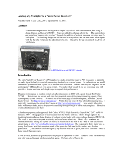 Adding a Q-Multiplier to a “Zero Power Receiver.” Abstract
