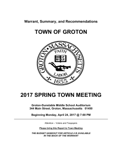 TOWN OF GROTON 2017 SPRING TOWN MEETING