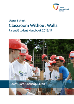 CWW Handbook 2016/17 - Zurich International School
