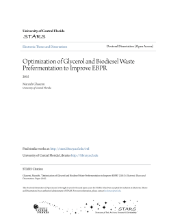 Optimization of Glycerol and Biodiesel Waste