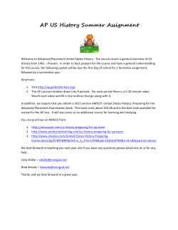 AP US History Summer Assignment