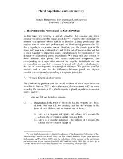 Plural Superlatives and Distributivity