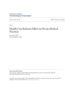 Health Care Reform`s Effect on Private Medical Practices