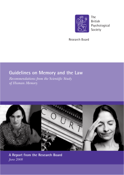 Guidelines on Memory and the Law
