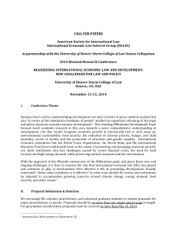 CALL FOR PAPERS American Society for International Law