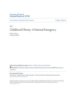 Childhood Obesity: A National Emergency