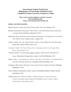International Virginia Woolf Society Bibliography of Woolf Studies