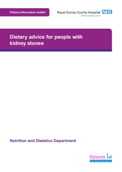 Dietary advice for people with kidney stones