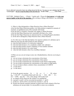 Chem 112, Test 1 -- January 21, 2005 -