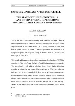 same-sex marriage after obergefell: the state of the union in