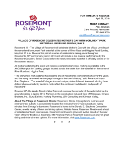 FOR IMMEDIATE RELEASE April 29, 2016 MEDIA CONTACT: Alex