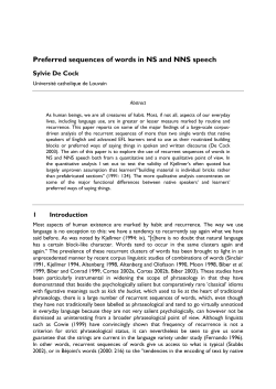 Preferred sequences of words in NS and NNS speech
