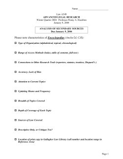 Analysis of Secondary Sources