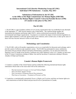 International Civil Liberties Monitoring Group (ICLMG)