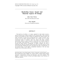 Borderline Issues: Social And Material Aspects Of Design